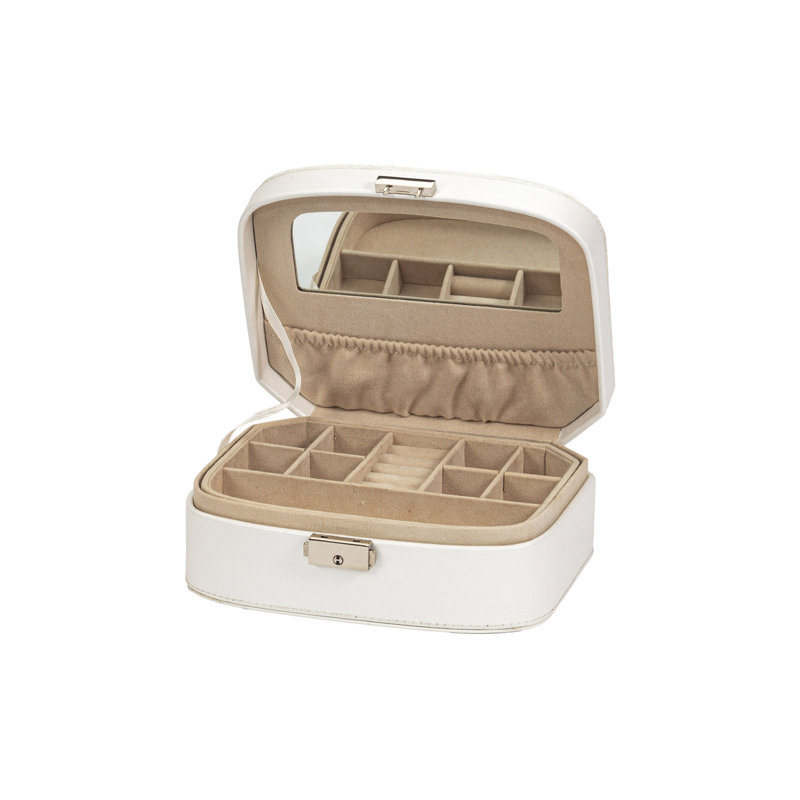 Ivory Metallic Jewel Case Jewellery Box +