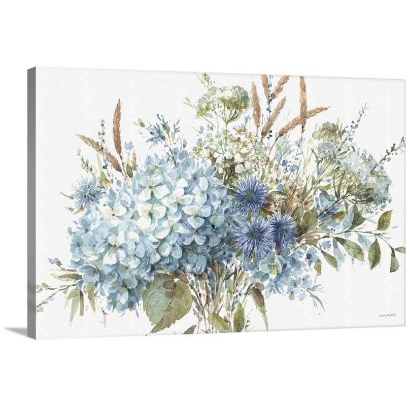 «Bohemian Blue 01 Landscape» par Lisa Audit, reproduction d'art sur toile, H 40 po x l 60 po x P 1,25 po, Toile tendue