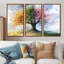 Arbre rose avec quatre saisons - ensemble d'art mural arbre de vie-107213465-107213457