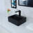 Davivy 13.2"x11.4" Wall Mounted Matte Black Ceramic Vessel Sink With Pop Up Drain & Installation Kit