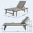 Waterloo Outdoor Chaise Lounge With Attached Wood-Grain Side Table Aluminum Mesh Adjustable 5-Position Patio Pool Recliner 1PC
