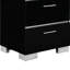 2 tiroirs Sutton noir et chrome avec chargeur USB 23,25 po W Table de chevet