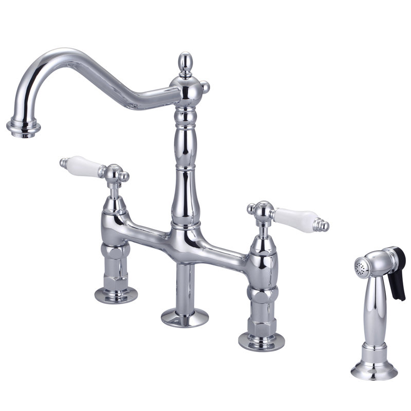 Barclay Emral Kitchen Faucet with Side Spray, Polished Chrome