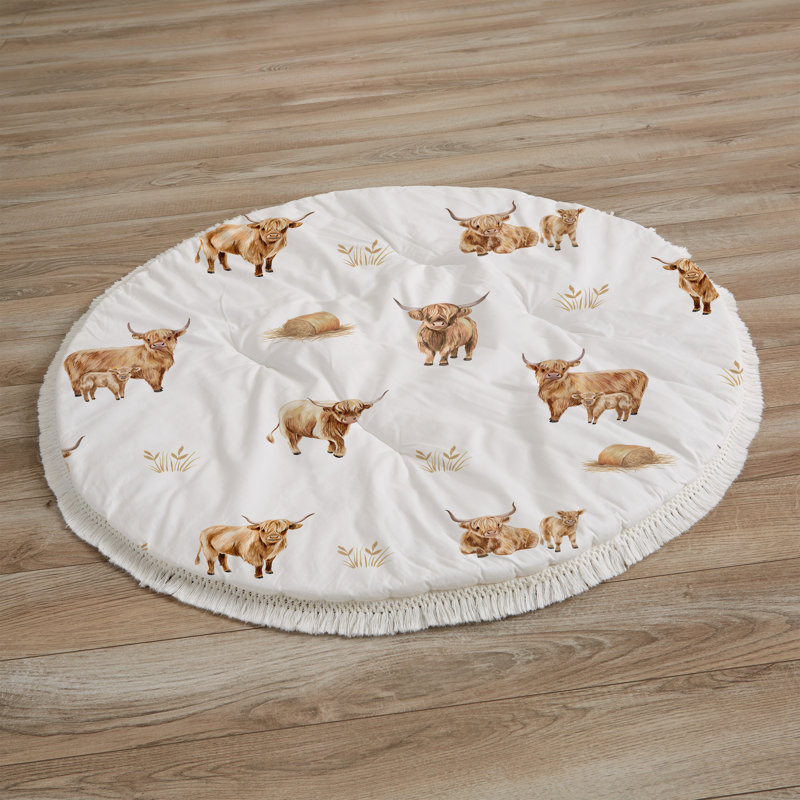 Tapis de jeu Boho Highland Cow Baby par Sweet Jojo Designs