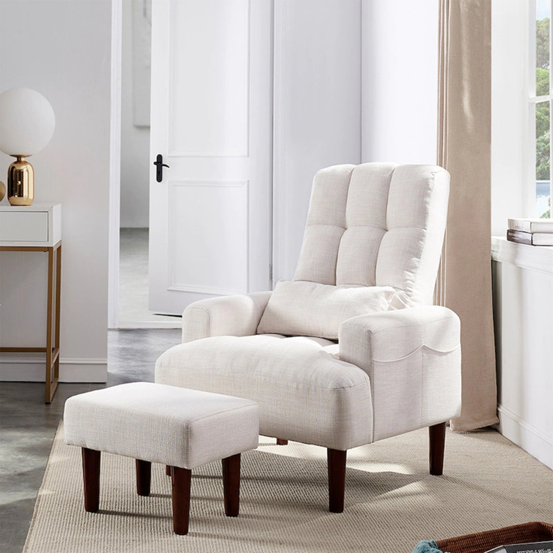 Fauteuil de loisir et de loisirs, Blanc, crème