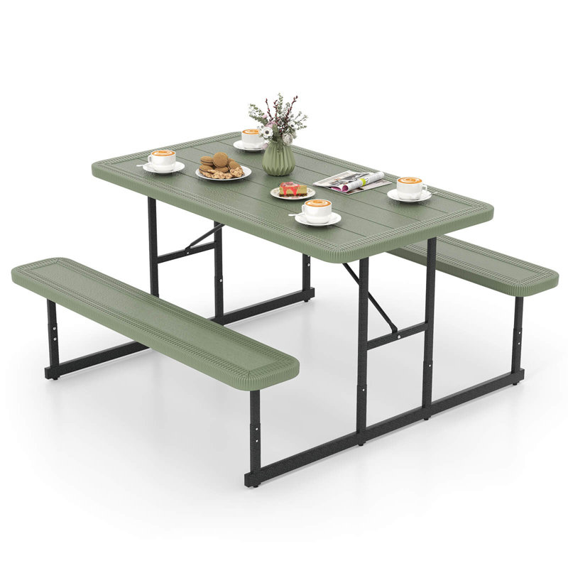 Ensemble de table de pique-nique pour 2 à 4 personnes, Vert