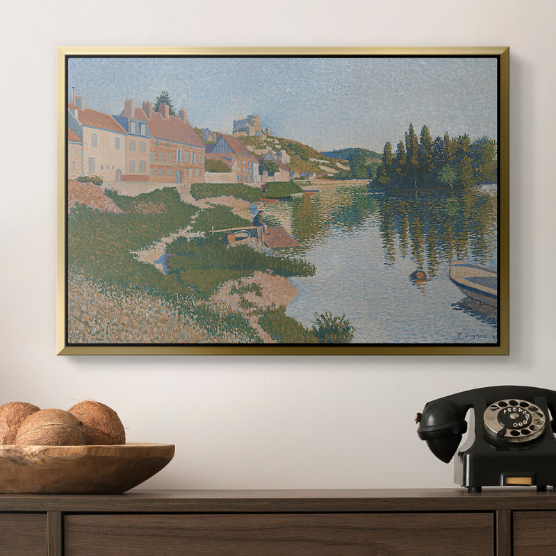 Les Andelys, Côte d'Aval, 1886 - Paul Signac, toile tendue avec châssis, 16 x 24, Doré