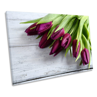 Purple Flowers Floral - Wrapped Canvas Print