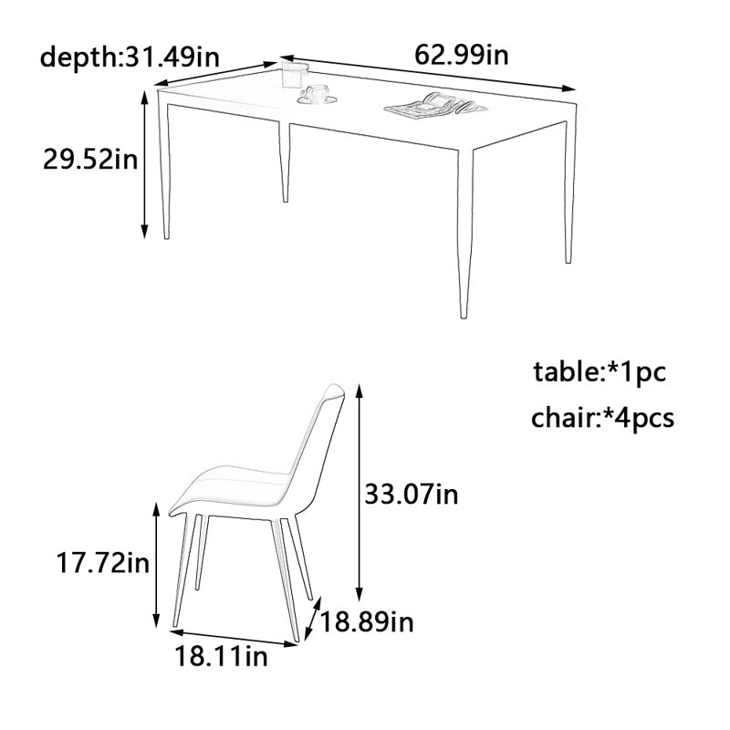 Tressie, 29.52"H x 62.99"L x 31.49"W