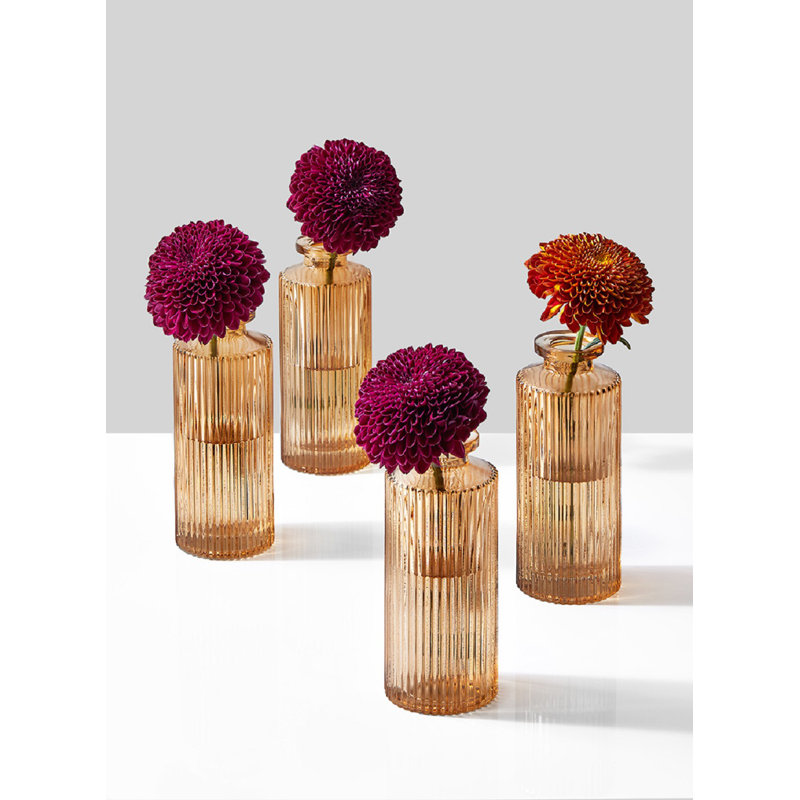 Ensemble de vases de table en verre 4 pièces, Amber