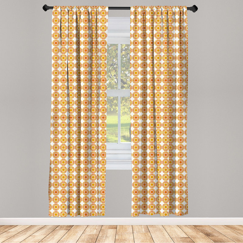 Paire de rideaux semi-transparents avec passe-tringle, 28 po x 63 po