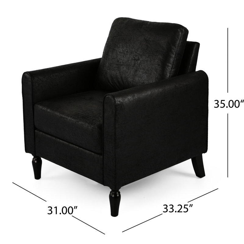 Fauteuil confortable avec tissu en microfibre et siège fuselé pour une vie moderne - profil bas, microfibre noire, confortable