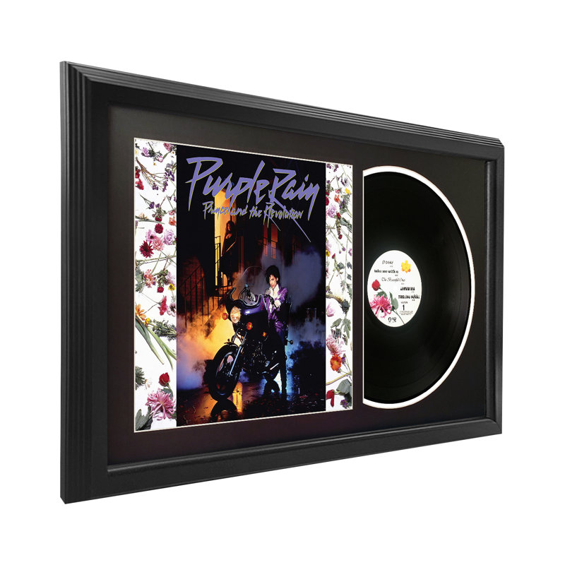 Prince "Purple Rain" Framed Record with Black Mat, Black