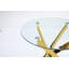 The Modern Circular Tempered Glass Tabletop Is Paired With A Iron Frame, Measuring 35.43 Inches In Length.-258523442