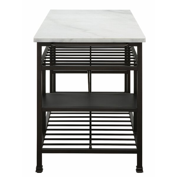 Wade Logan® Hodder Marble Top Kitchen Island & Reviews | Wayfair