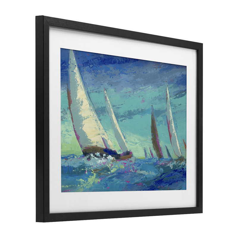 «Abstract Expression Regatta», reproduction d'art sous verre encadrée, par Beth A. Forst, H 13 po x l 16 po
