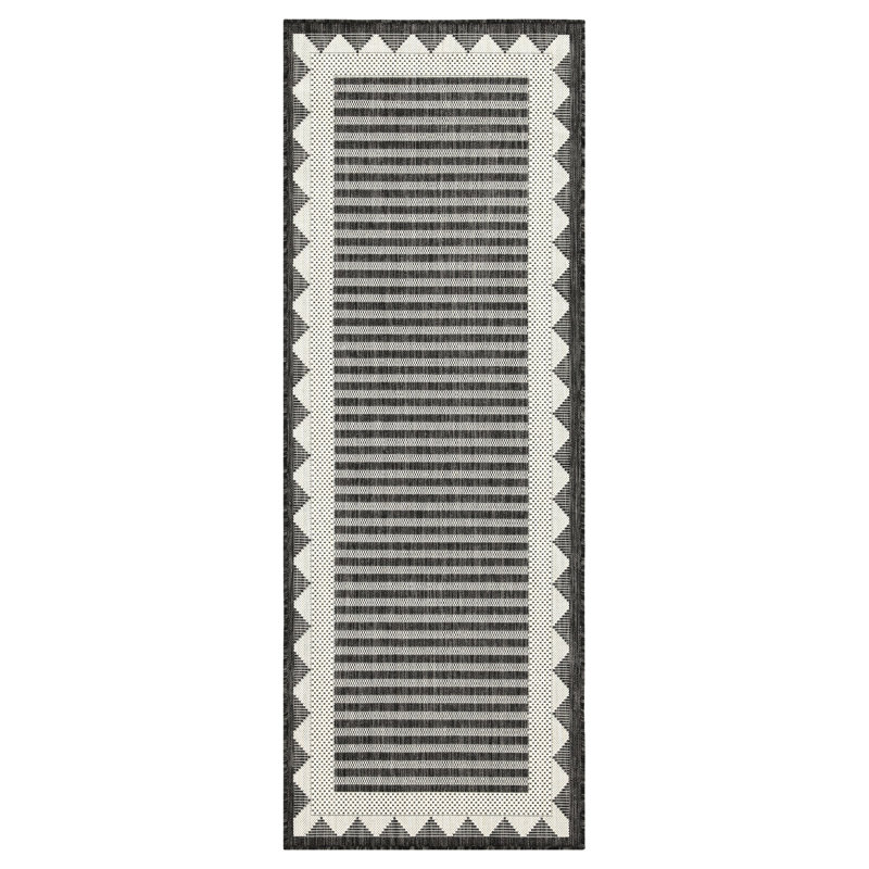 5'3" X 7'3" Sunshine Collection Anthracite Rug - Indoor & Outdoor, Stain , Polypropylene, Flatweave Gchar2014 Area For Indoor/Outdoor, Polypropylene
