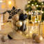  Ensemble de décorations d'arbre de Noël pour l'Halloween d'automne, 50ct 2,36 pouces noir et or incassable boules de Noël suspendues, décoration de fête de Noël-1704330417