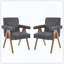 Fauteuil rembourré en tissu Poppy idéal pour la salle à manger à la maison-124576021