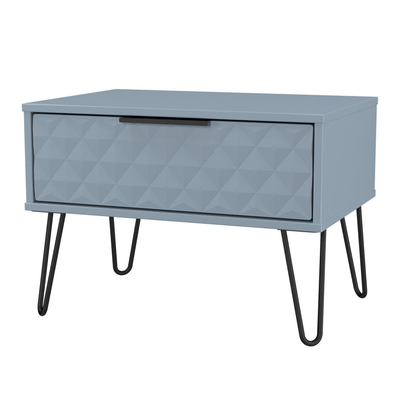 Talita End Table, Blue/Black