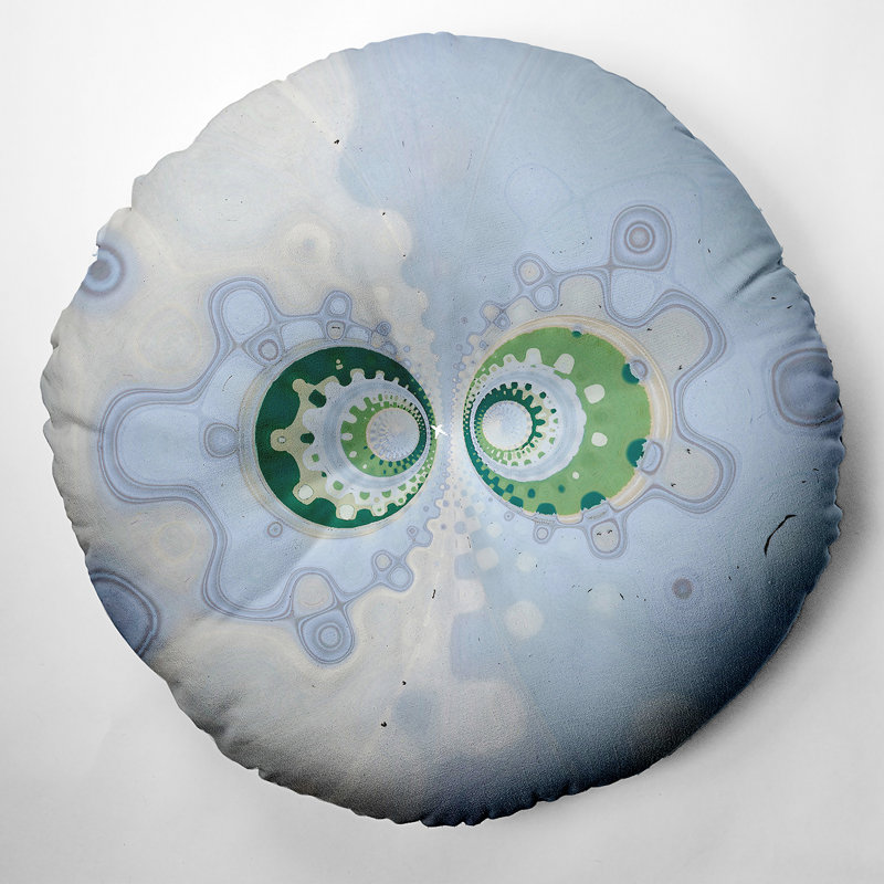 11_Bohemian & Eclectic Amoeba rencontre trop de conception touffeté oreiller de plancher, 26 po x 26 po