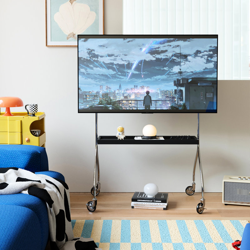 Meuble télé 70 po, fabrication en bois de frêne noir et brun, rotation à 360 degrés, 4 vitesses réglables, armoire de divertissement 60 69, utilisation multi-scène amovible, convient