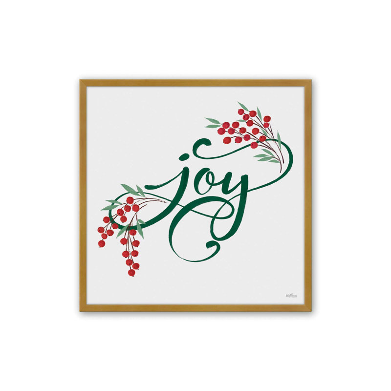 «Joy» par Cat Thurman Designs, reproduction d'art, L 30 po x H 30 po, Doré, Impression encadrée