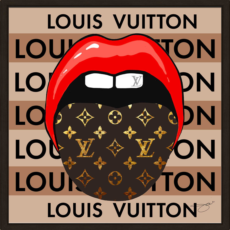 «Louis Vuitton Tongue (Square)» par By Jodi - impression, Cadre flottant espresso, H 21,5 po x l 21,5 po x P 2 po