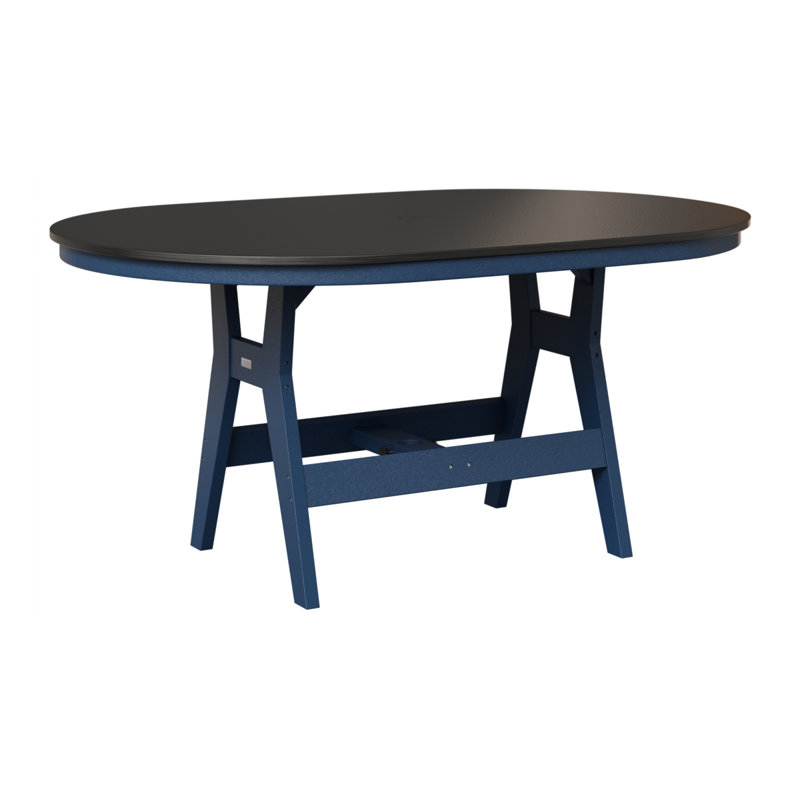 Table de bar berlinoise Berlin, Marine, H 38,87 po x l 64 po x P 44 po, Noir martelé