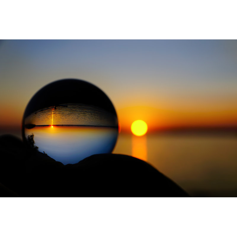 Sunset On Lake - Wrapped Canvas Print, 30cm H x 46cm W x 3.8cm D