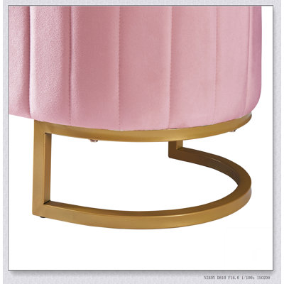 Upholstered Storage Bench with Button-Tufted, Metal Legs