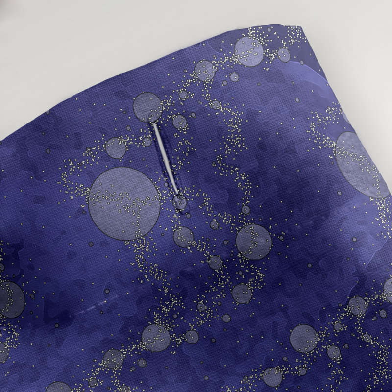 Rideau de douche simple planètes et étoiles, Dégradé bleu