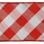 Vickerman 4"X10 Yds Red and Silver Metallic Diagonal Check with Red Trim/Backing Ribbon.