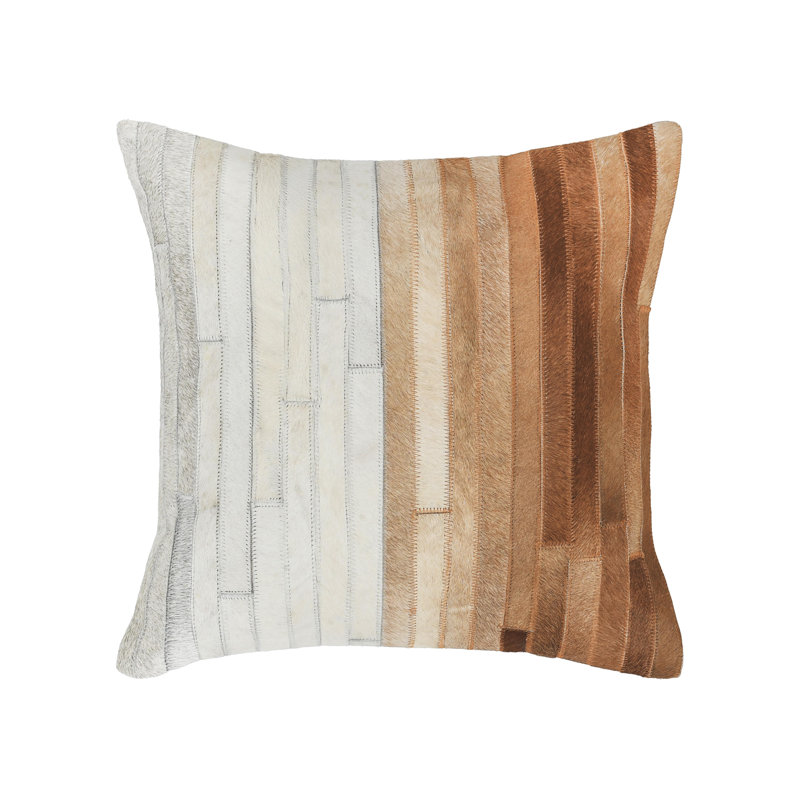 Meru Striped Hair On Hide Throw Pillow