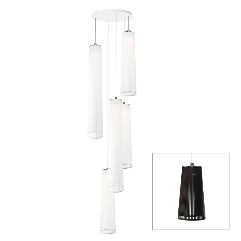 Solis Chandelier Mix, Black, 50" H x 30" W x 30" D