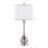 Cairo 28.75" Contemporary Metal Table Lamp In Brushed Nickel And White Linen Shade With Silver Trim From Grandview Gallery - Set Of 2