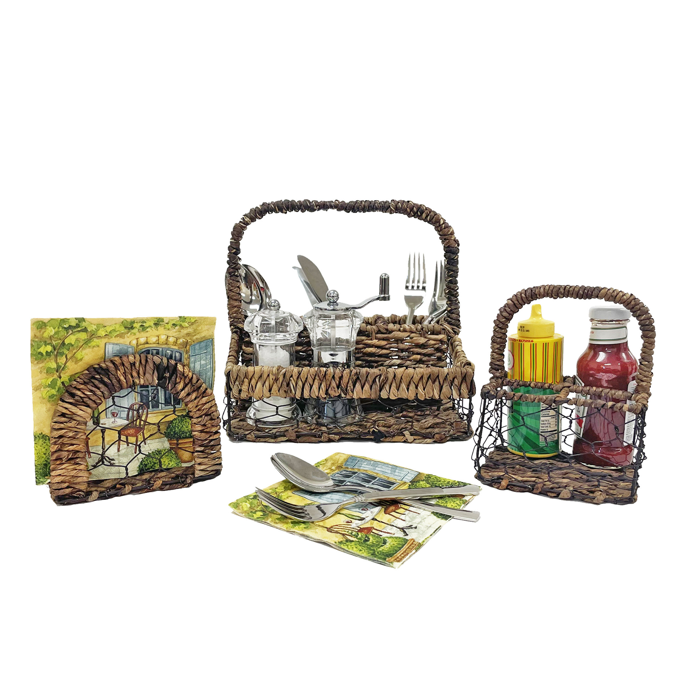 Rosecliff Heights Dowe 3 Piece Abaca Indoor/Outdoor Serving Set Wayfair