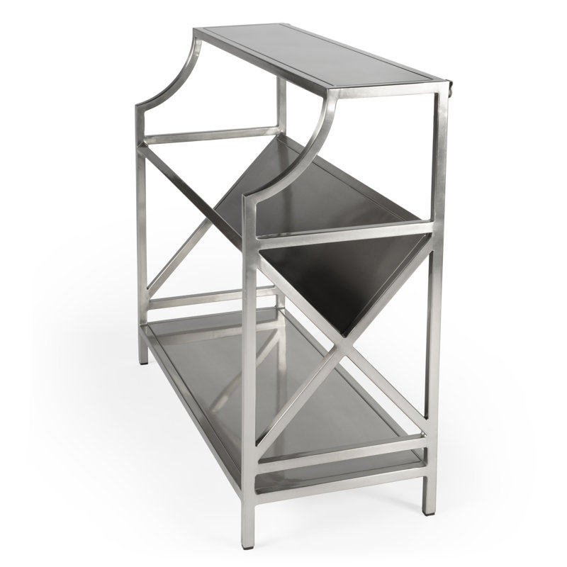 Keats Library 2 Tier 36"W Bookcase, Silver