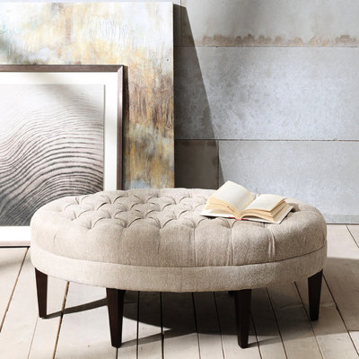 Beige avec pieds à finition foncée - dessus de planche de surf avec pieds en bois massif inspiré du salon