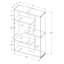 Bibliothèque, bibliothèque, étagère, 5 niveaux, H 60 po, bureau, chambre à coucher, stratifié blanc brillant, verre trempé transparent, contemporain, moderne