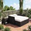 Outsunny Garden Rattan Furniture Set 2 Seater Patio Sun Lounger Daybed Cream
