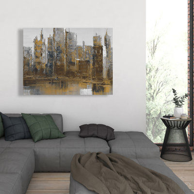 Paysage urbain gris et jaune - Formes industrielles