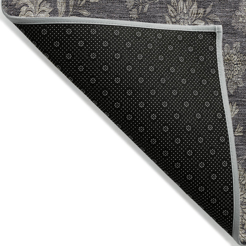 Tapis extérieur lavable floral taupe et beige 10 pi x 14 pi