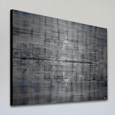 «Night Lights», reproduction de peinture à l'aquarelle sur métal