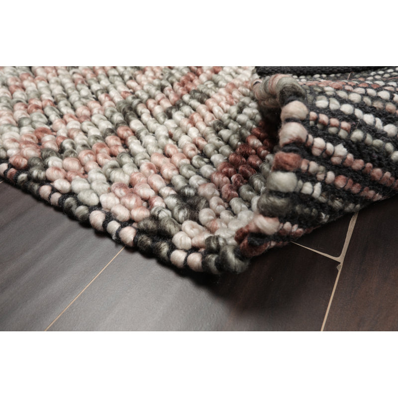 Tapis brun / beige / gris fait à la main en polyester 2 pi x 3 pi