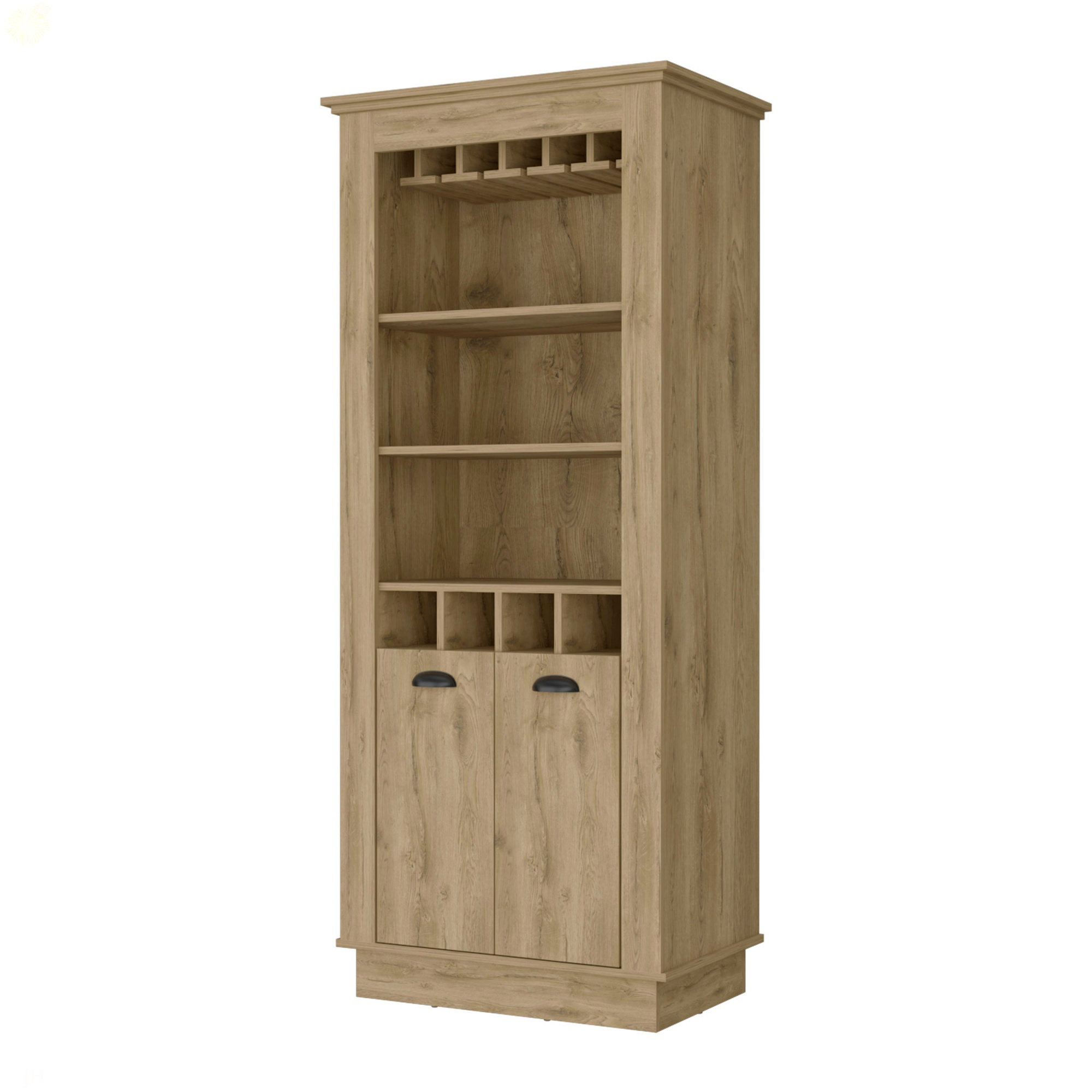 Canora Grey Tyler Black 4-Built In Wine Rack Bar Cabinet | Wayfair