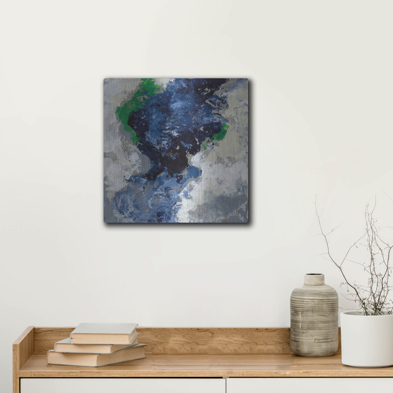 «Northern Coast IV» par Silvia Vassileva, art mural en métal, 36 po x 36 po, H 12 po x l 12 po