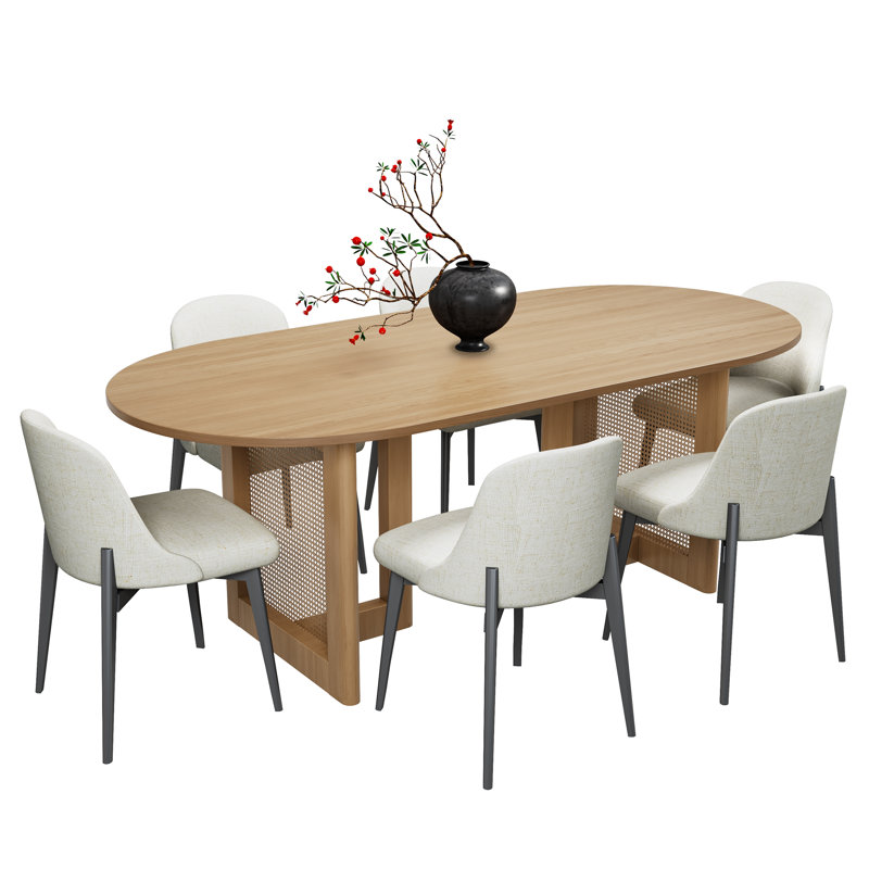 Clee 7 Piece - Dining Table Set, Oak