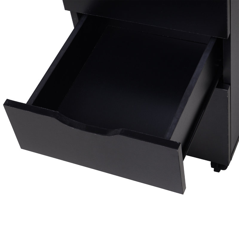 Centerburg 13.5'' Wide 3 -Drawer Mobile File Cabinet, Black