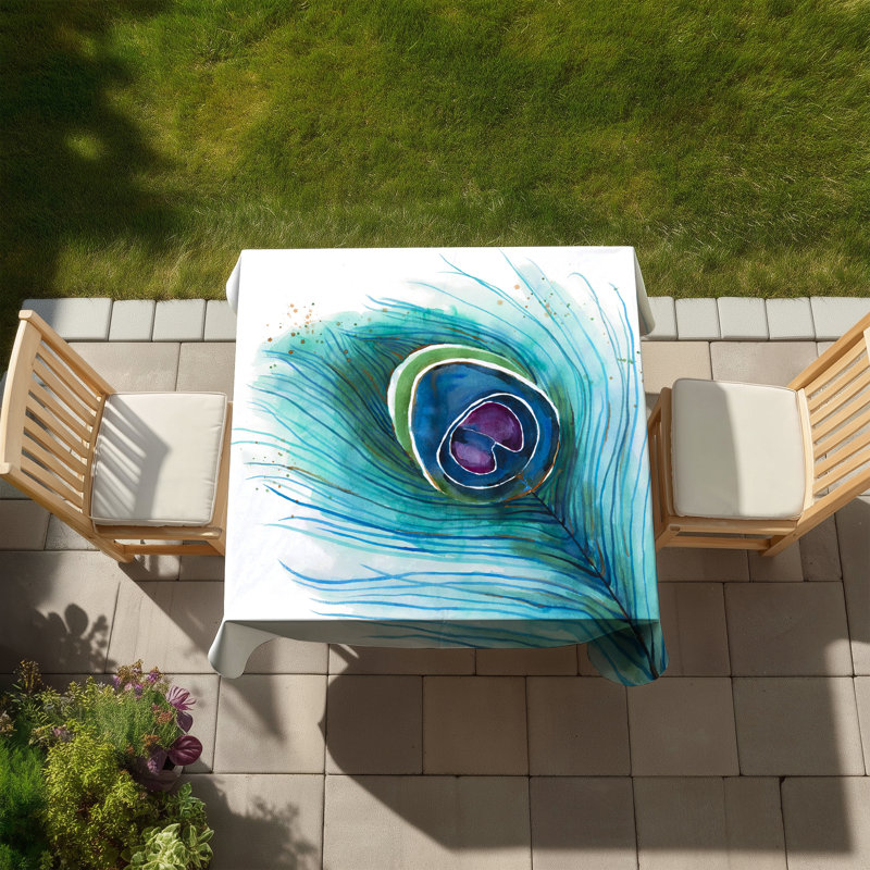 Peacock Feather Closeup Tablecloth - Exotic Home Decor